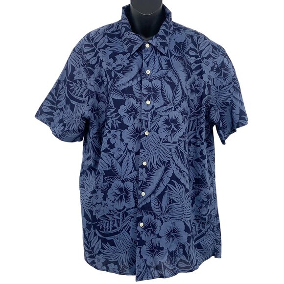 Polo Ralph Lauren Slim Hawaiian Shirt Extra Large XL Short Sleeve Floral EUC - Picture 1 of 7